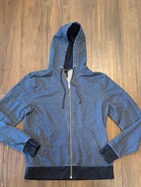 H&M Heather Navy Blue Full-Zip Up Hooded Jacket